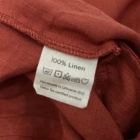 MagicLinen 100% Linen Sleeveless Wide Leg Jumpsuit Terracotta Size L Minimalist - Picture 15 of 15